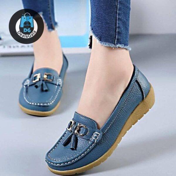 Spring Flats Women Shoes Leather Loafers Shoes Women's Shoes cb5feb1b7314637725a2e7: beige|Black|Blue|Brown|Coffee|darkblue|fruit green|Gold|lightbrown|orange|Red|White|winered|Yellow