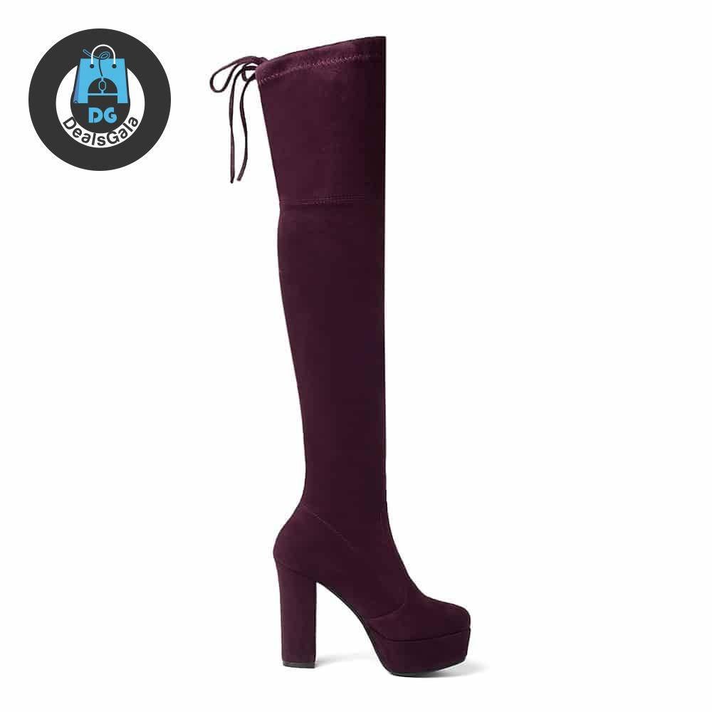 Over the Knee Boots Women Faux Suede Thigh High Boots Shoes Women's Shoes Women's Boots Over-the-Knee Boots cb5feb1b7314637725a2e7: Big red|Black|Blue|camel|Dark gray|khaki|light gray|orange|wine red