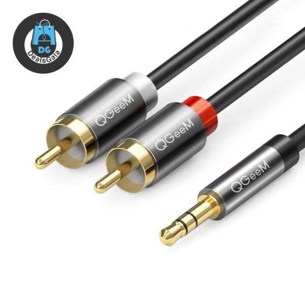 RCA Cable 2RCA to 3.5 Audio Cable Accessories and Parts cb5feb1b7314637725a2e7: Aluminum black