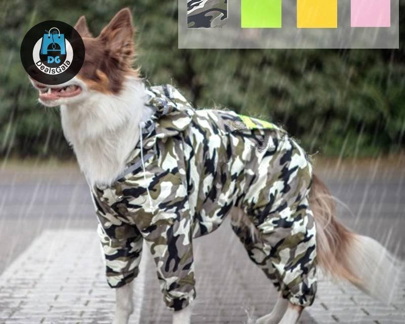Dog Raincoat Jumpsuit Pet supplies cb5feb1b7314637725a2e7: Camo|Green|pink|Yellow