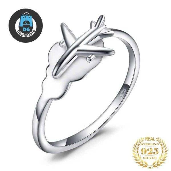 Global Airplane Ring 925 Sterling Silver for Women Jewelry Women Jewelry 2ced06a52b7c24e002d45d: Resizable