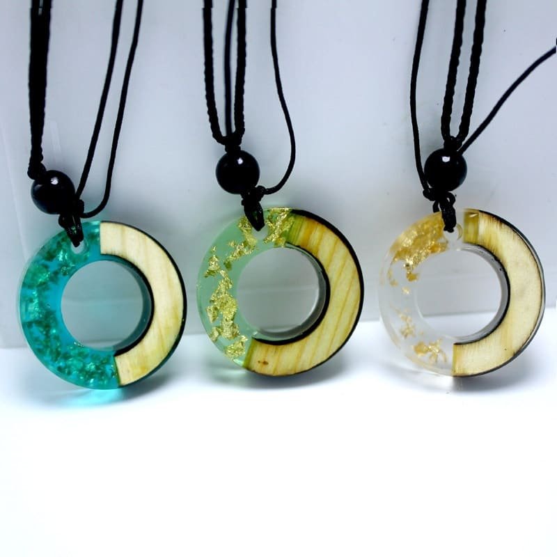 Solid Wood Pendant Necklace Jewelry 8d255f28538fbae46aeae7: blue Silver|green gold|white gold|white Silver