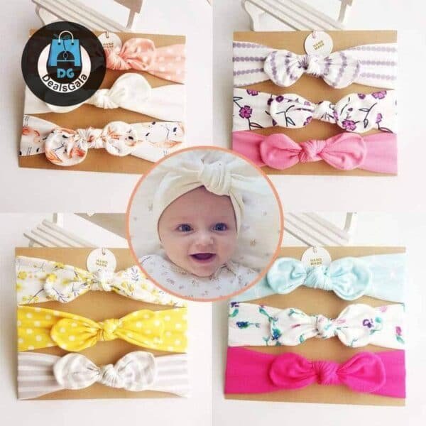 Cute Printed Cotton Headbands 3 pcs Set Mother and Kids Baby and Kid's Clothing and Accessories Girls Accessories cb5feb1b7314637725a2e7: 1 pink dot|2 purple dot|3 blue dog|4 yellow flower|5 pink|6 light blue|7 gray stripe|8 unicorn