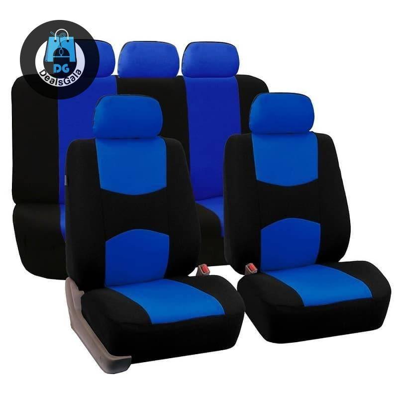 9 Pcs Universal Two Tone Car Seat Covers Set Automobiles and Motorcycles Interior Accessories 6ee592b94717cd7ccdf72f: beige|Blue|Gray|Red