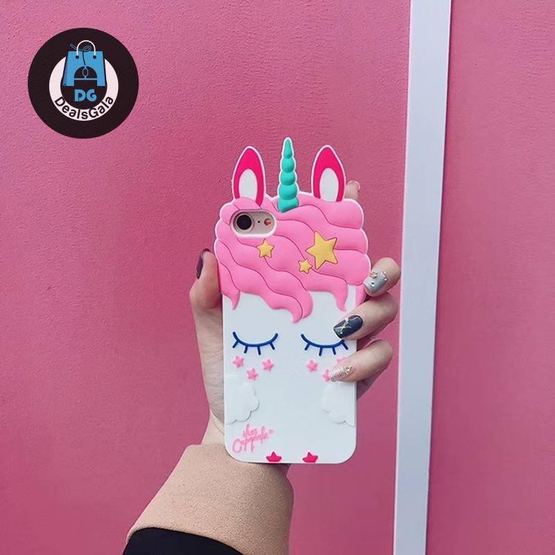 3D Cartoon Unicorn Soft Silicone Case for iPhone