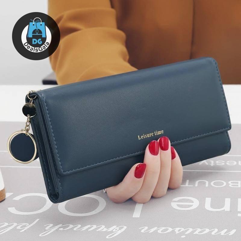 Women’s Leather Multi-Functional Long Wallet Women's Bags Wallets and Coin Purses cb5feb1b7314637725a2e7: Black|Blue|Burgundy|Gray|pink