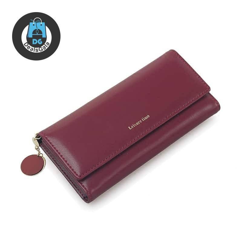 Women’s Leather Multi-Functional Long Wallet Women's Bags Wallets and Coin Purses cb5feb1b7314637725a2e7: Black|Blue|Burgundy|Gray|pink