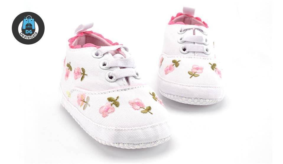 Girls' Cute Floral Cotton Sneakers