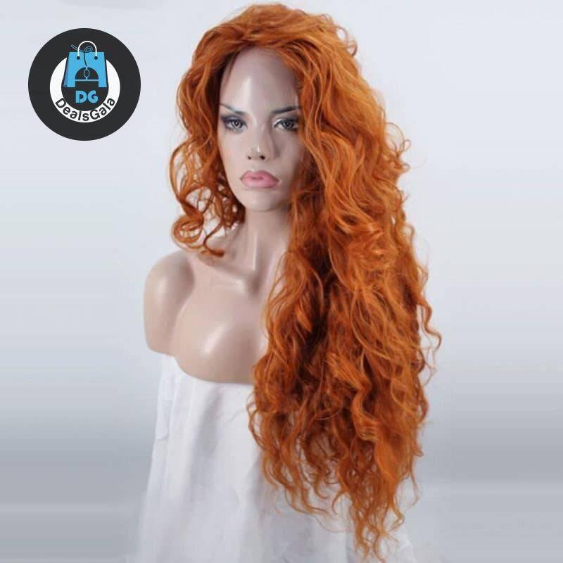 Ginger Red Long Wavy Synthetic Hair Wig