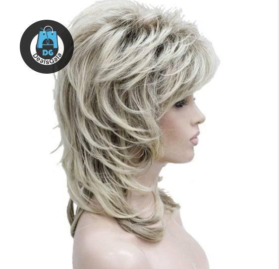 Cascaded Blond with Dark Roots Synthetic Wig Hair Care and Styling Hair Extensions and Wigs Synthetic Hair cb5feb1b7314637725a2e7: Ombre