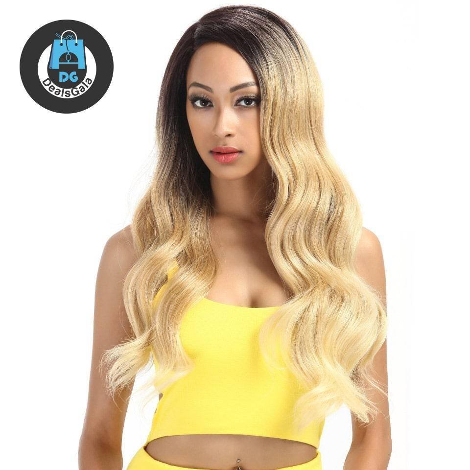 Ombre Long Body Wave Lace Synthetic Hair Wig Hair Care and Styling Hair Extensions and Wigs Synthetic Hair cb5feb1b7314637725a2e7: #1B|Platinum Blonde|Red