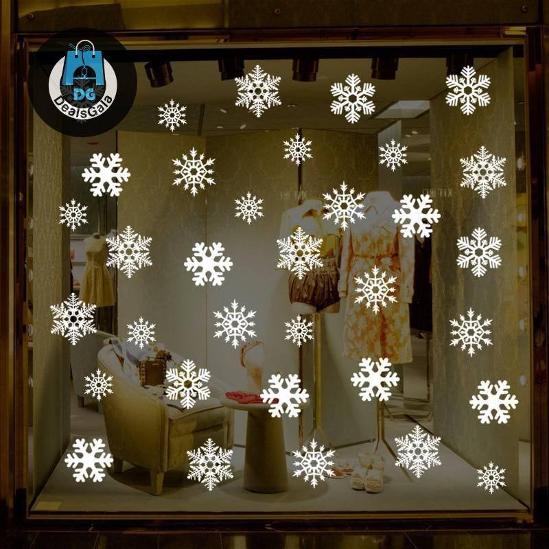 Snowflake Shaped Electrostatic Sticker Set