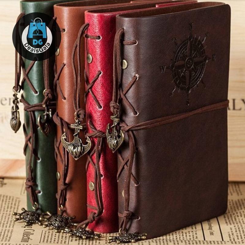 Elegant Vintage Leather Journal Education and Office Supplies cb5feb1b7314637725a2e7: Blue|Brown|Coffee|Gray|Khaki Inner|Red