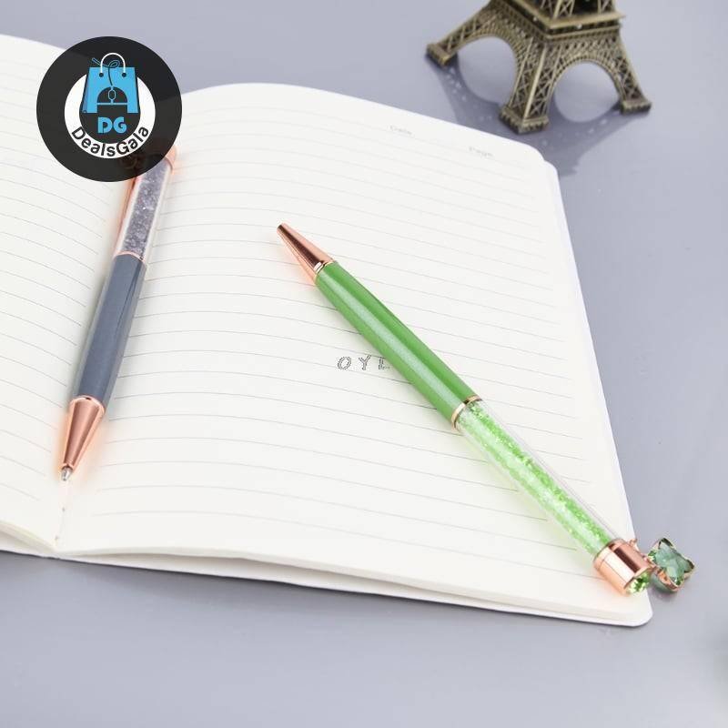 Crystal Metal Ballpoint Pen Education and Office Supplies eaf63759678af300902998: Black