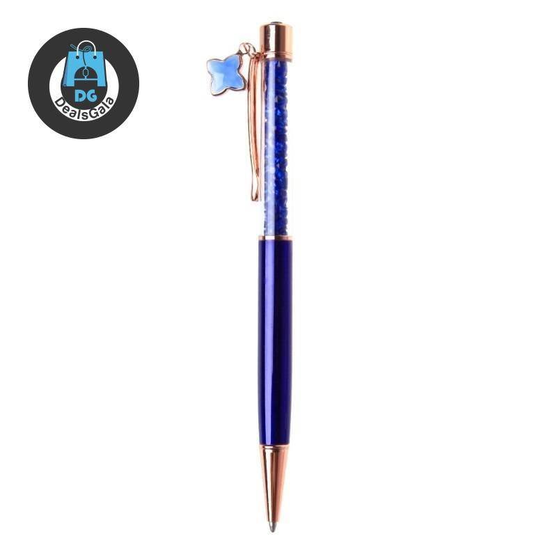 Crystal Metal Ballpoint Pen Education and Office Supplies eaf63759678af300902998: Black