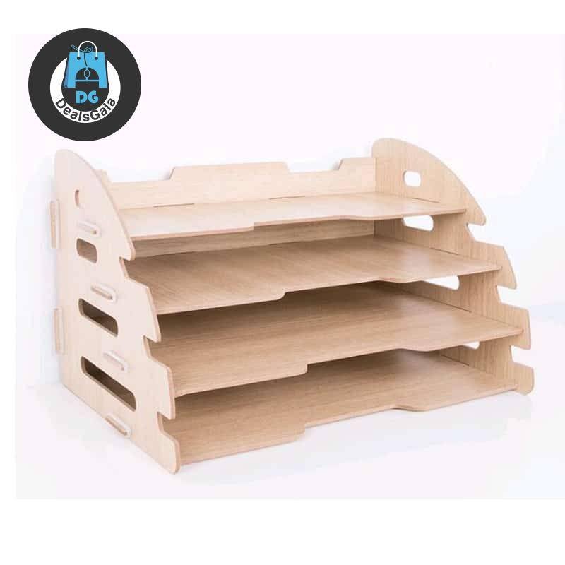 Wooden 4 Layers Office Document Tray Education and Office Supplies Type: Document Trays