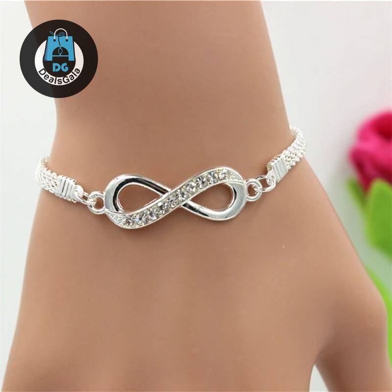 Women’s Silver Infinity Chain Bracelet Bracelets and Bangles Fine or Fashion: Fashion