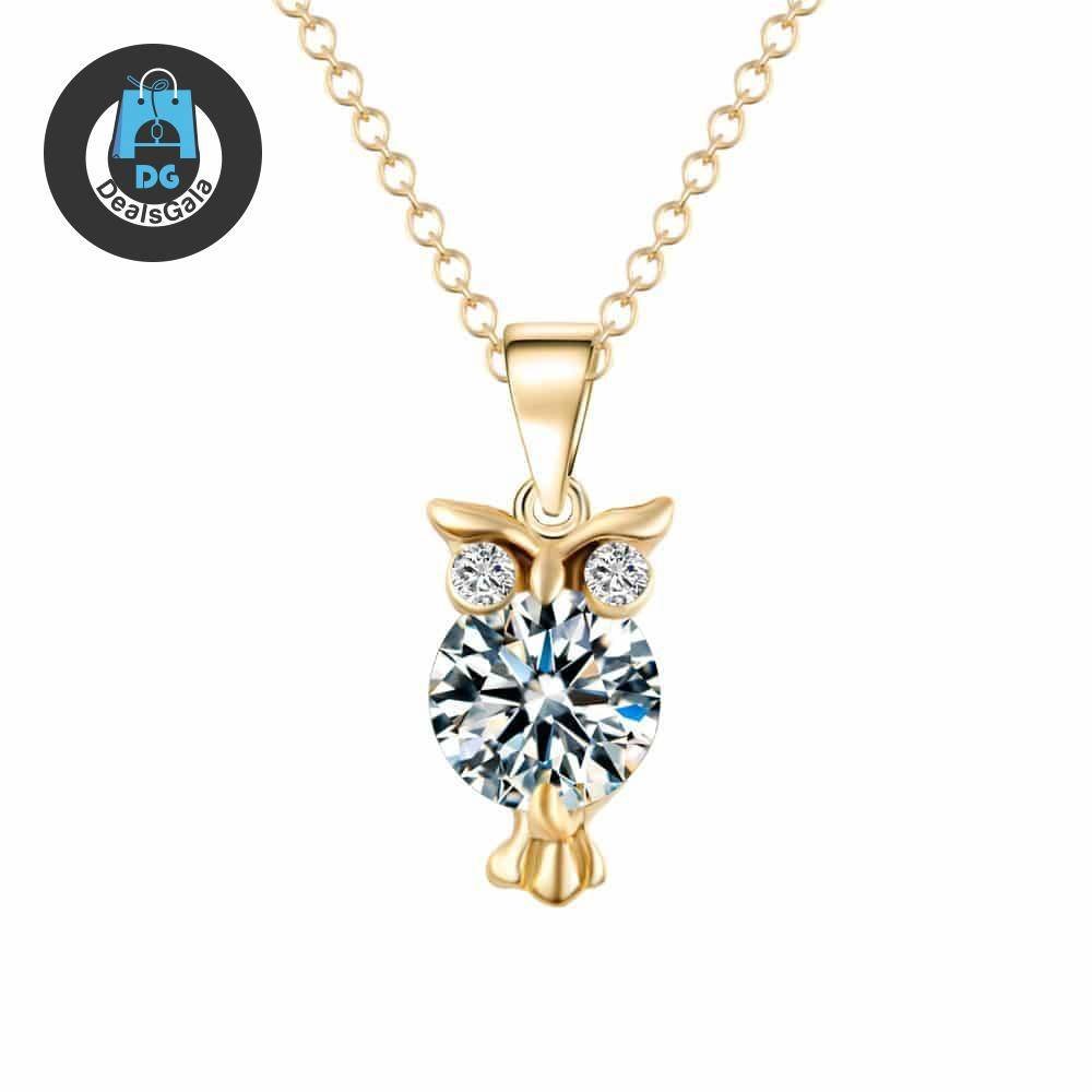 Fashion Owl Shaped Women’s Zircon Pendant Necklace Necklaces Jewelry Women Jewelry 8d255f28538fbae46aeae7: Gold 32O39|Silver 32O49