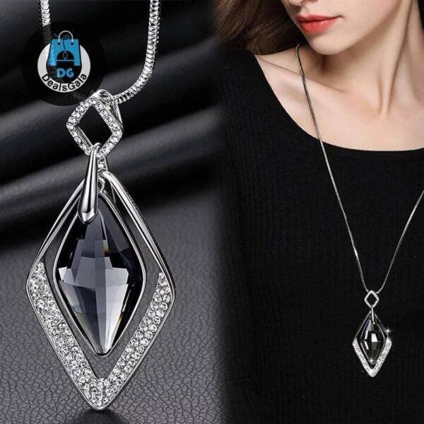Women’s Long Pendant Necklaces Necklaces Jewelry Women Jewelry 8d255f28538fbae46aeae7: Blue Drop|Blue Feather|Feather|flower|Fox|Geometric|Grey Feather|Irragular square|Key|Leaf Oval|Oval|Polygon|Rhombus|Star drop