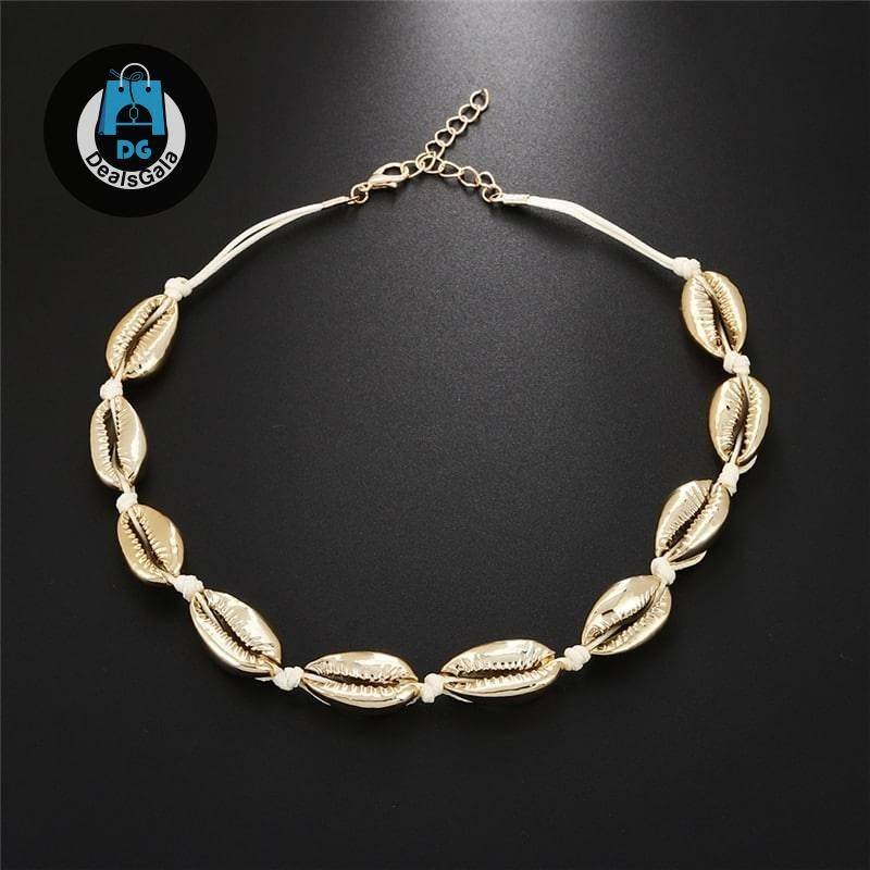 Natural Shell Choker Necklaces Necklaces Jewelry Women Jewelry 8d255f28538fbae46aeae7: Gold Shell Black|Gold Shell White|Sliver Shell Black|Sliver Shell White|White Shell Black|White Shell White