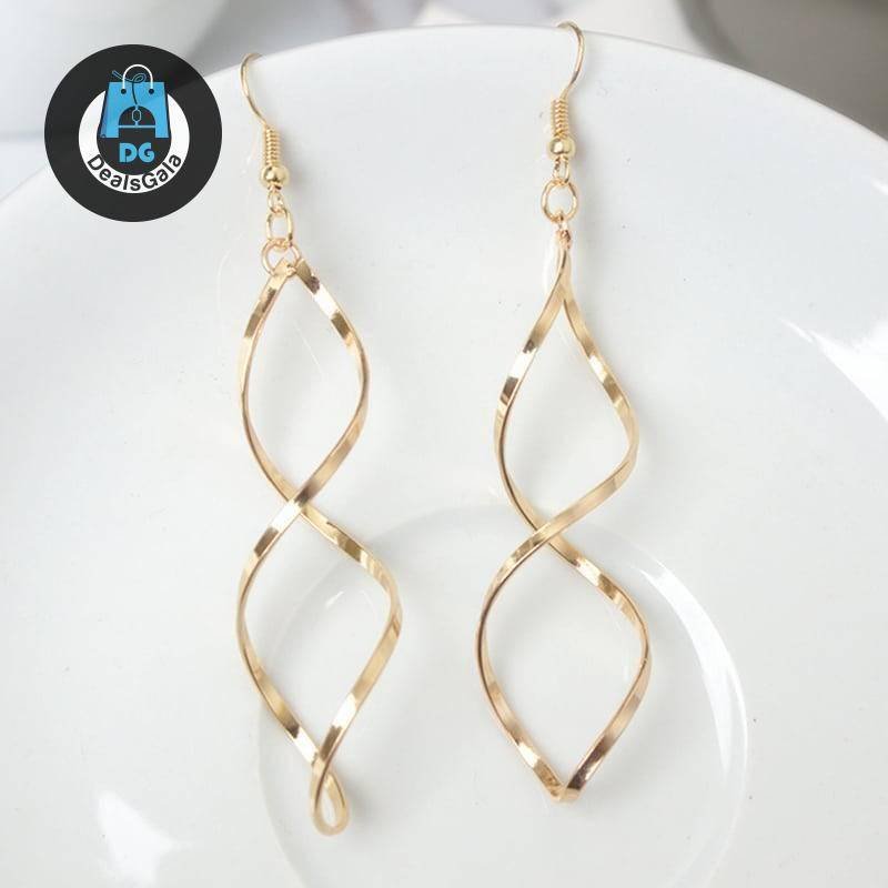 Double Loop Drop Earrings Jewelry Women Jewelry Earrings 8d255f28538fbae46aeae7: Gold|Silver