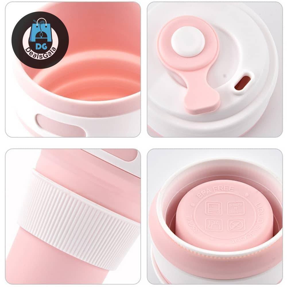 Portable Folding Silicone Cup with Lid Home Equipment / Appliances 3b8f7696879f77dfc8c74a: 350ML