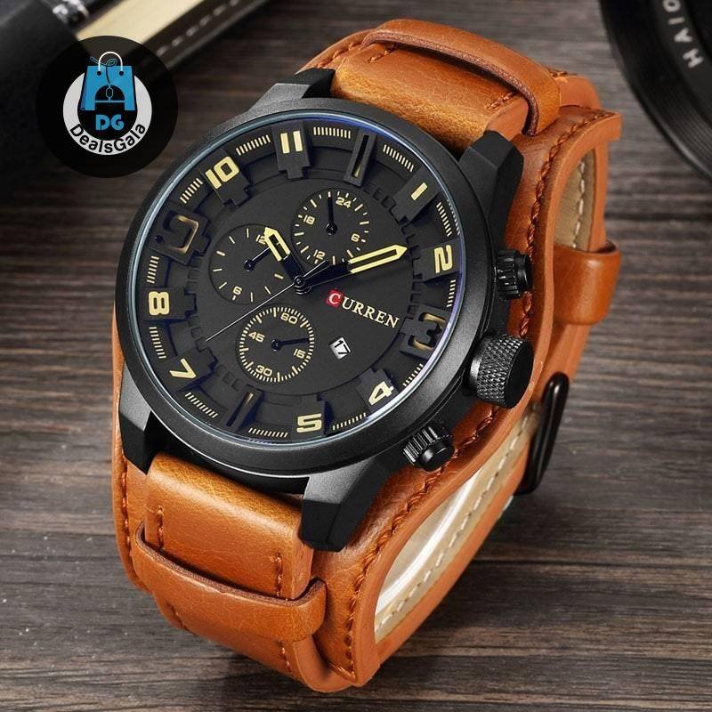 Quartz Watch for Men Men's Watches cb5feb1b7314637725a2e7: Black/Black|brown brown|Brown-black|Brown/ White|gray gray