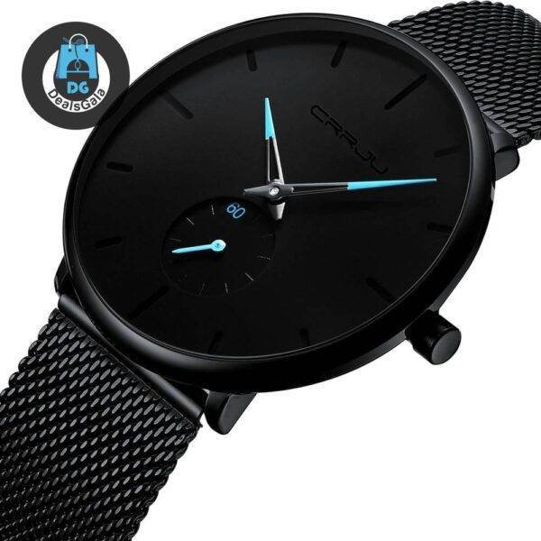 Men’s Mesh Black Watches Men's Watches cb5feb1b7314637725a2e7: Black|Black/Silver|Blue|Red|Rose Gold|Silver White 