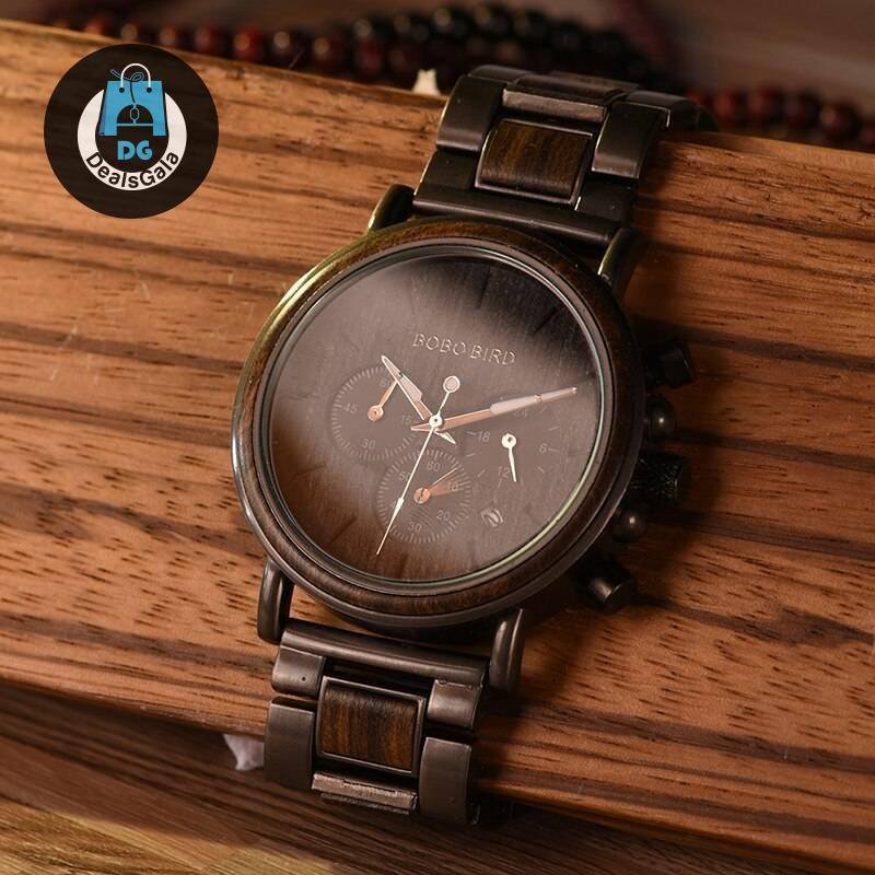 Men’s Business Style Wood Decorated Watch Men's Watches Brand Name: BOBO BIRD