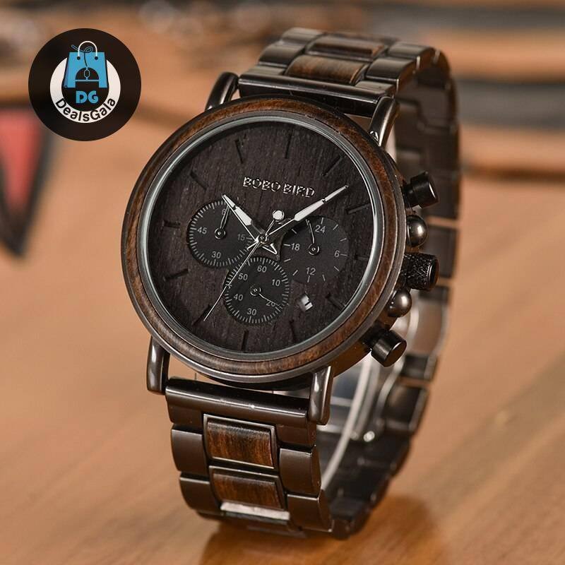 Men’s Business Style Wood Decorated Watch Men's Watches Brand Name: BOBO BIRD