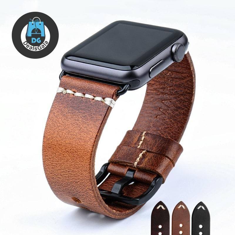 Stylish Leather Straps for Apple Watch with Metal Buckle Smartwatches Watches Band 58c99d5d65c49cc7bea0c0: Dark Gray B|Dark Gray S|Light Brown B|Light Brown S|Red B|Red S