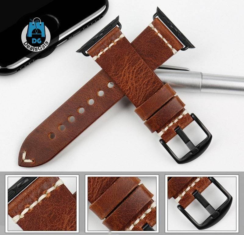 Stylish Leather Straps for Apple Watch with Metal Buckle Smartwatches Watches Band 58c99d5d65c49cc7bea0c0: Dark Gray B|Dark Gray S|Light Brown B|Light Brown S|Red B|Red S