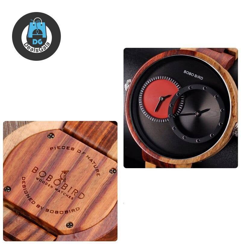 Round Shaped Mechanical Wooden Watch