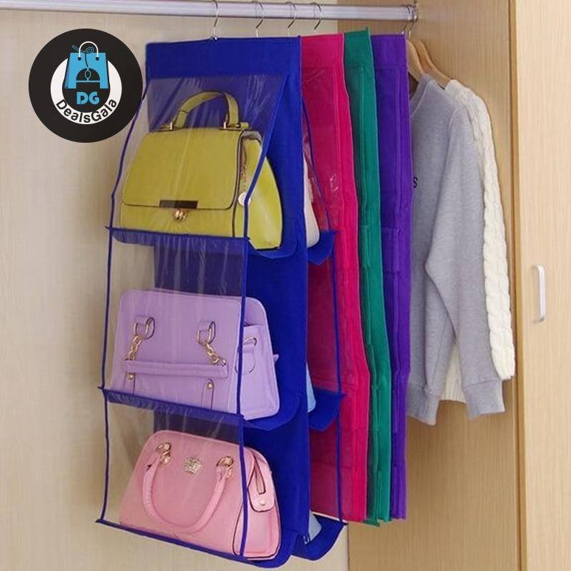Transparent Foldable Hanging Handbag Storage Home Equipment / Appliances Storage and Organization cb5feb1b7314637725a2e7: Black|Blue|Green|Purple|Rose