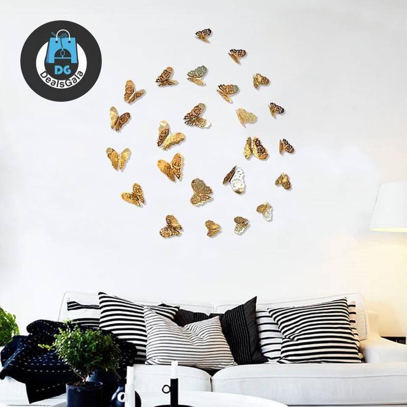 Wonderful 3D Butterfly Wall Stickers Wall Decor cb5feb1b7314637725a2e7: Glod A|Glod B|Glod C|silver A|silver B|silver C