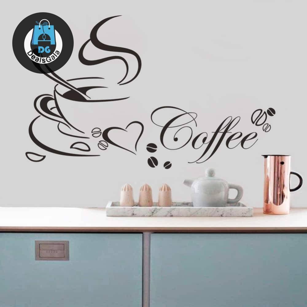 Coffee Cup Design Vinyl Kitchen Wall Sticker Wall Decor Pattern: Plane Wall Sticker