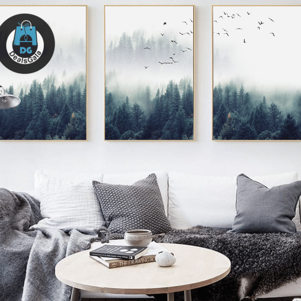 Nordic Forest in Fog Wall Art Wall Decor 398c0bfda2d7e869fb46d2: 13x18cm No Frame|15x20cm No Frame|20x25cm No Frame|30x40cm No Frame|40x50cm No Frame|50x70cm No Frame|A4 21x30cm No Frame