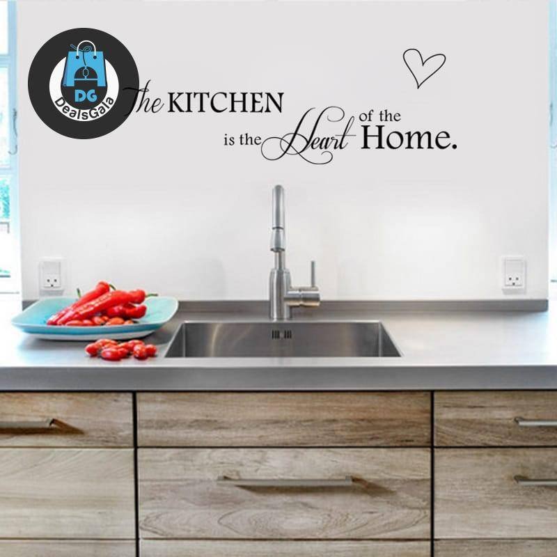 Letter Pattern Wall Sticker for Kitchen “Kitchen is Heart of the Home” Wall Decor cb5feb1b7314637725a2e7: Black
