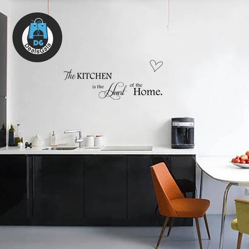 Letter Pattern Wall Sticker for Kitchen “Kitchen is Heart of the Home” Wall Decor cb5feb1b7314637725a2e7: Black