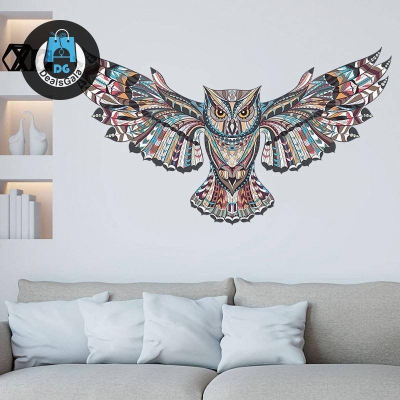 Colorful Owl Shaped Wall Sticker