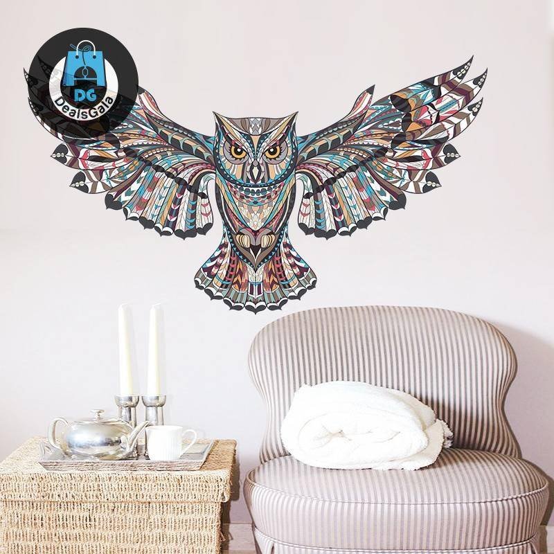 Colorful Owl Shaped Wall Sticker
