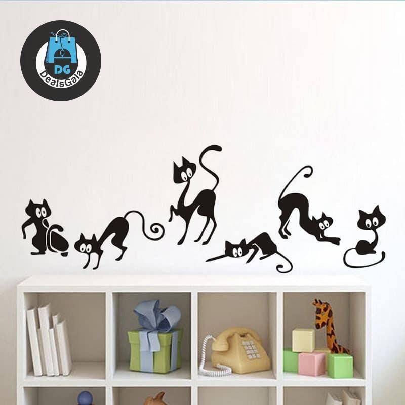 Cartoon Black Cats Wall Sticker Wall Decor 6f6cb72d544962fa333e2e: 42x25cm