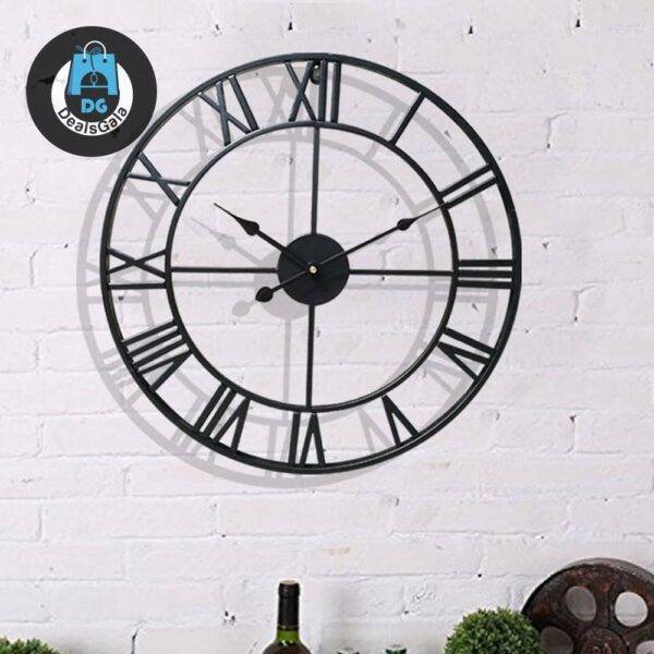 Metal Retro Wall Clock Home Equipment / Appliances Clocks cb5feb1b7314637725a2e7: Black|Gold