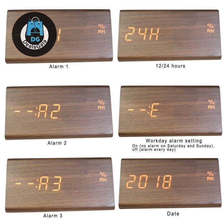 Digital Alarm Clock with Temperature and Humidity Meters
