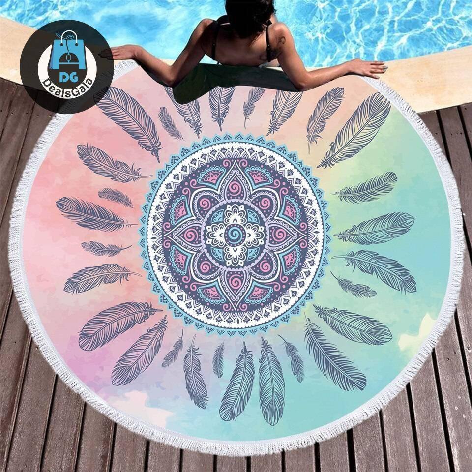 Mandala Printed Round Beach Towel
