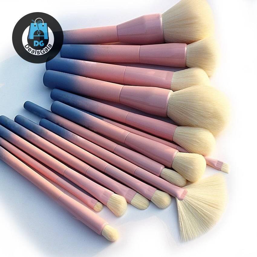 Gradient Color Makeup Brushes 14 pcs/Set Beauty and Health Makeup a4a8fbf9f14b58bf488819: Pink