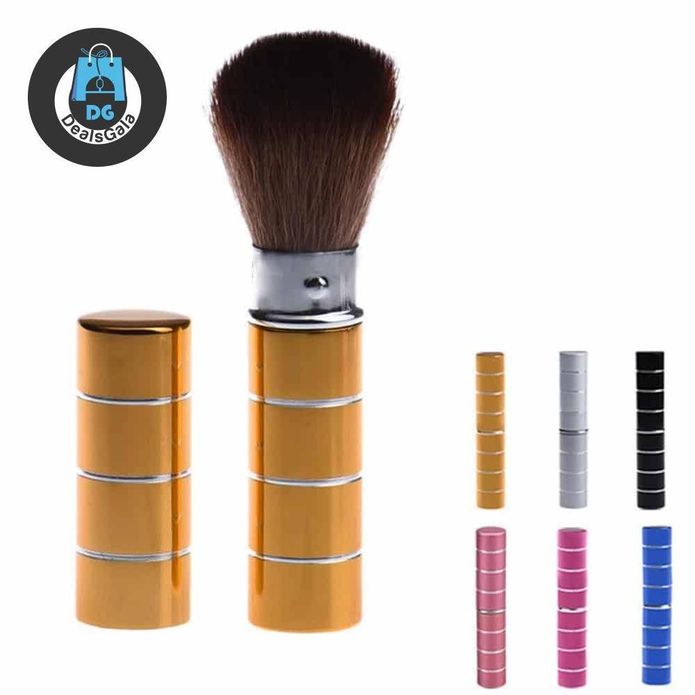 Aluminum Retractable Blush Brush Beauty and Health Makeup a4a8fbf9f14b58bf488819: Black|Blue|Gold|Pink|Red|Silver