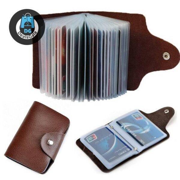 Leather Business Card Holder Men's Bags cb5feb1b7314637725a2e7: Black|Blue|Brown|Light coffee|orange|pink|Purple|Red|Rose Red|Watermelon Red|Yellow