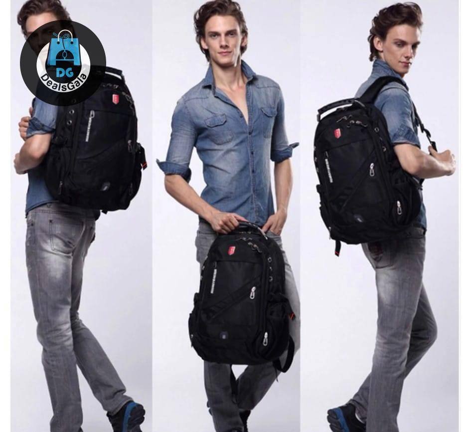 Men's Diagonal Zippper USB Backpack