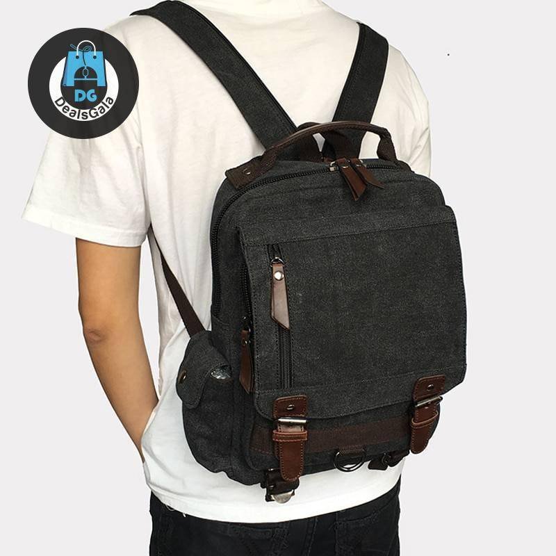 Men’s Retro Style Canvas Backpack Men's Bags Women's Bags Women Backpacks cb5feb1b7314637725a2e7: army green|Black|Blue|Brown|Burgundy|Gray|khaki|Sky blue